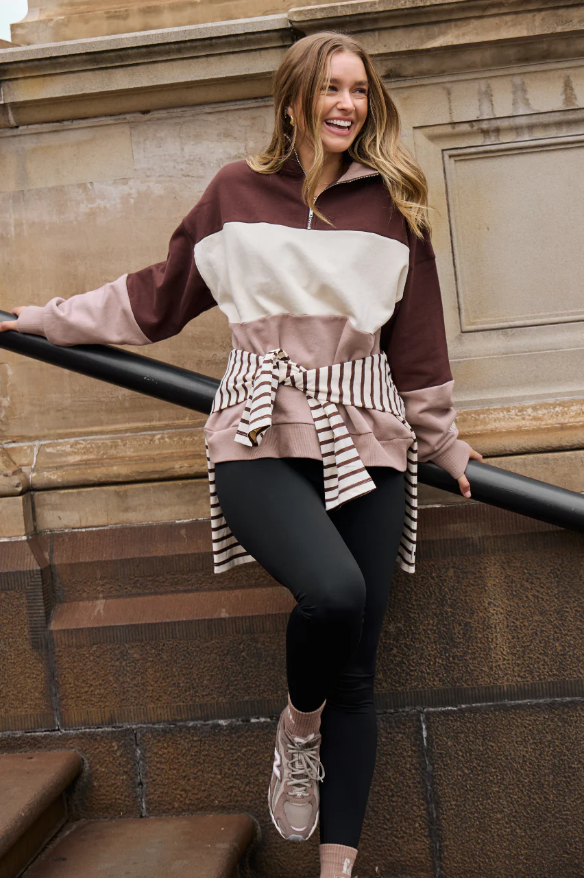 Varsity Sweater - Chocolate Mocha Stripe - Image 4
